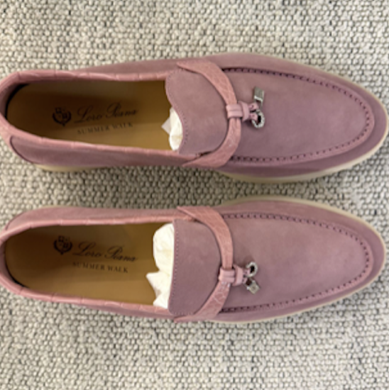 Loro Piana Summer Charm Pink Touch Crocodile Loafer