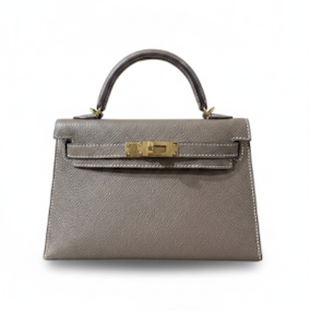 Hermès Mini Kelly Étoupe GHW