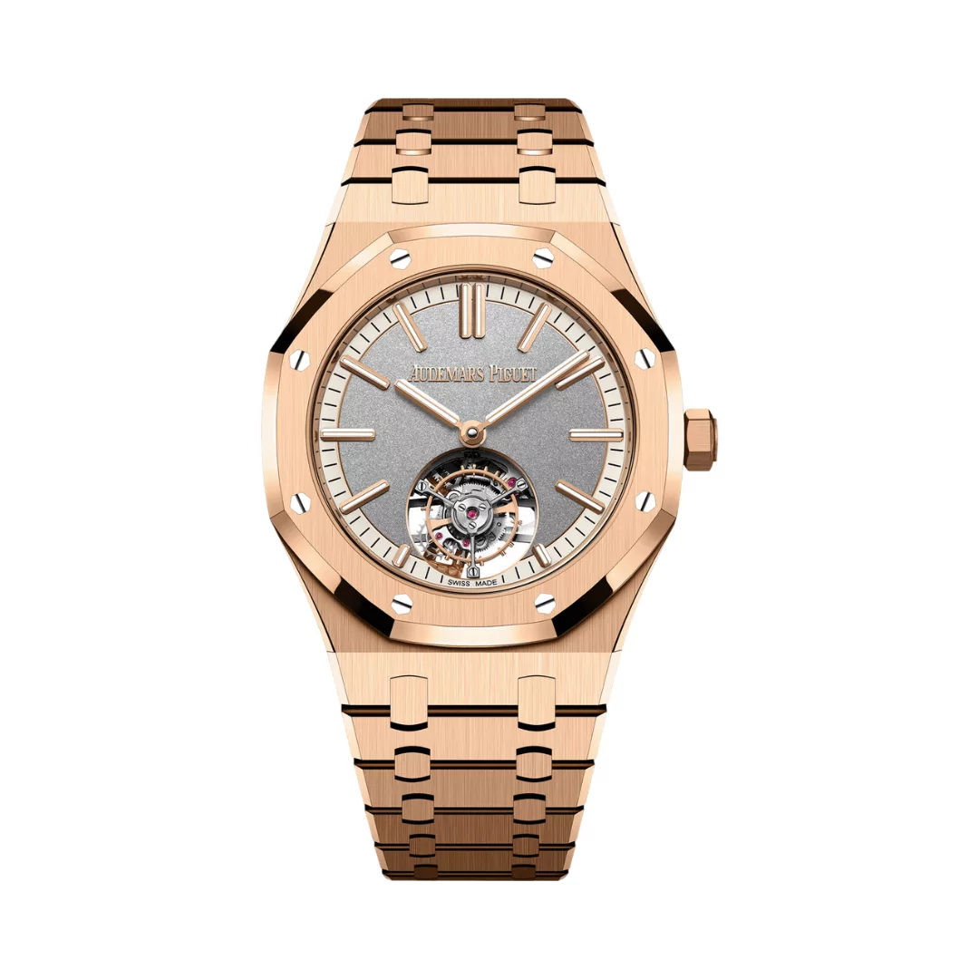 Audemars Piguet Royal Oak 26730OR.OO.1320OR.05 Flying Tourbillon Pink Rose Gold 41mm Gray Dial Men's Watch