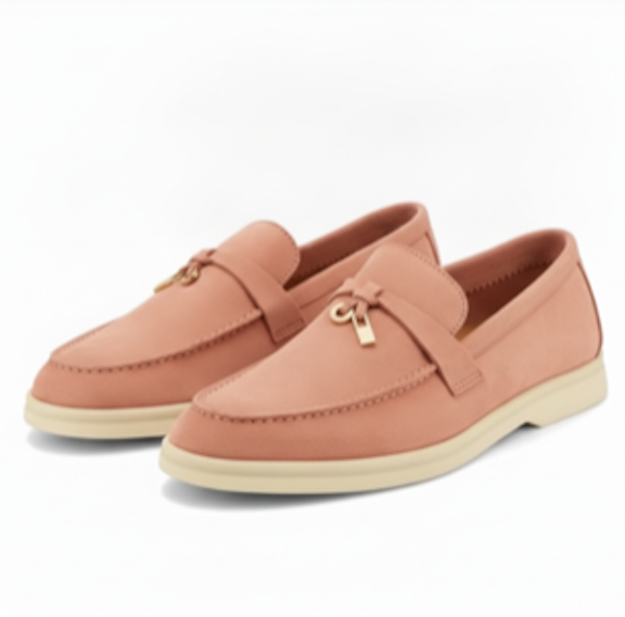 Loro Piana Summer Walk Salmon Loafer