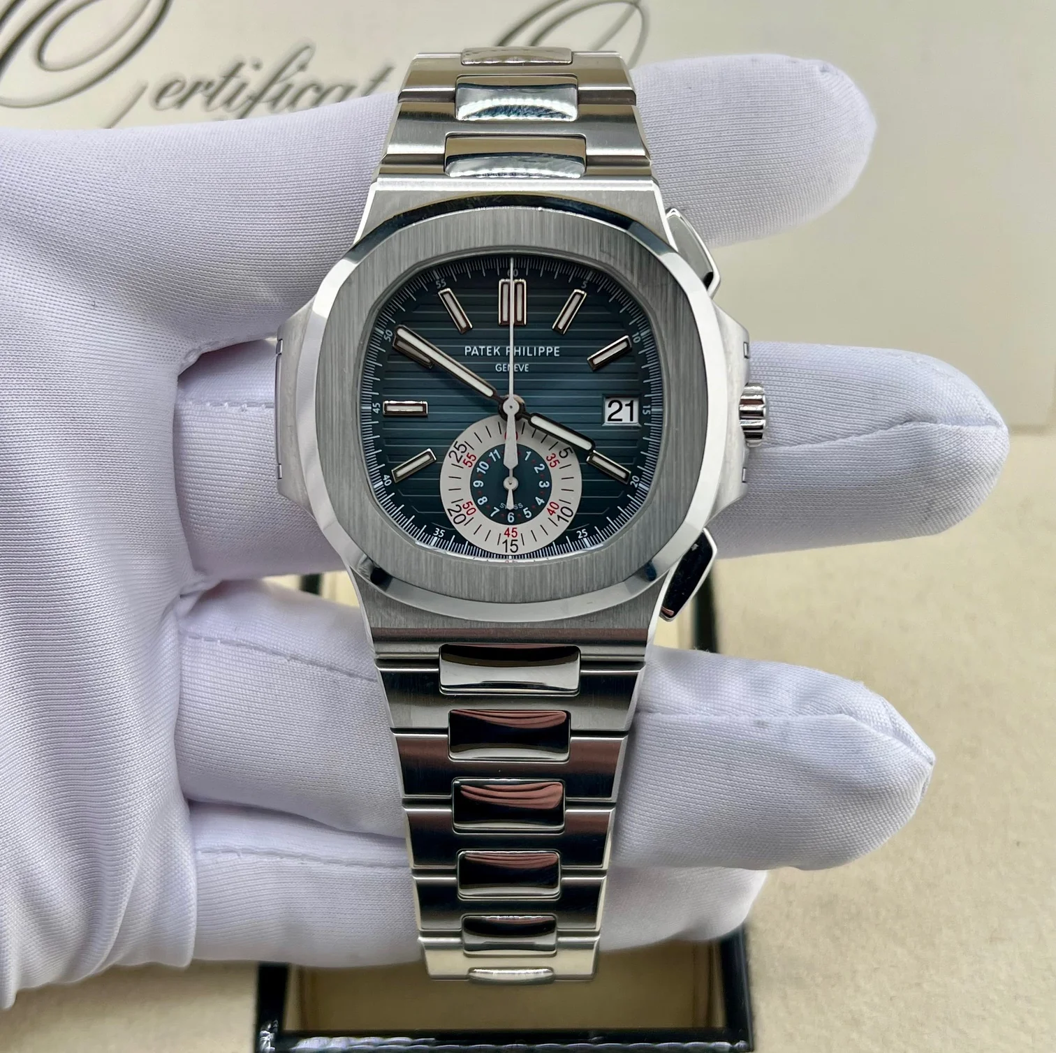 Patek Philippe Nautilus Blue Dial Full Set (USA) 5980/1A 2009