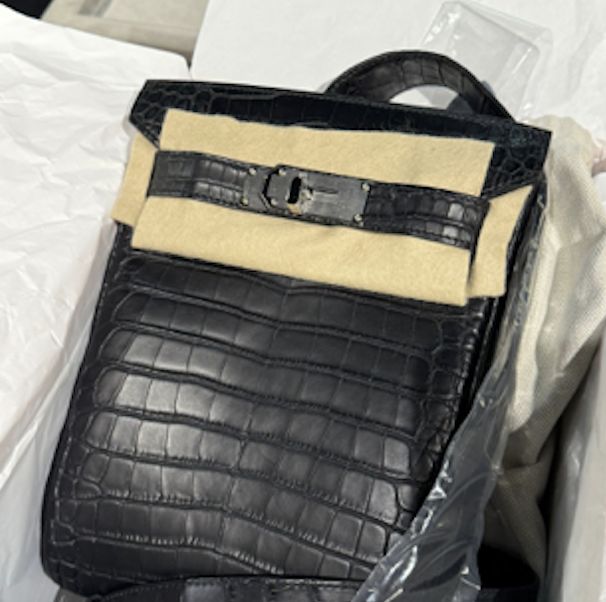 Hermès HAC à Dos Full Crocodile Black PHW