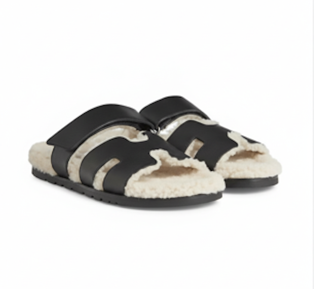 Hermès Chypre Black Sandal