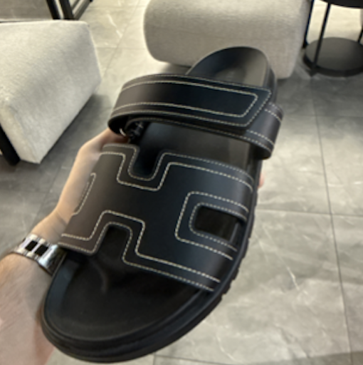 Hermès Chypre Black Sandal
