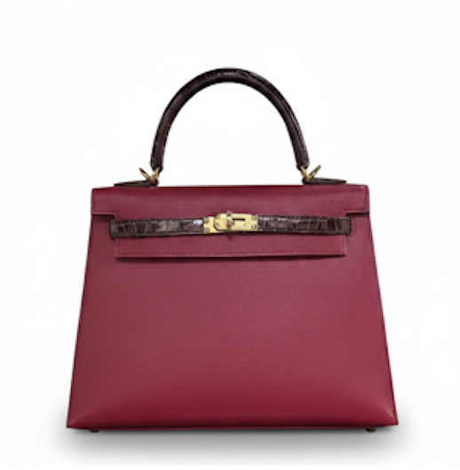 Hermès Kelly 25 Rouge H Touch Crocodile